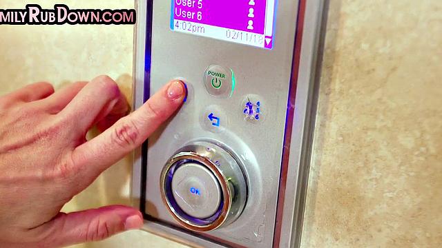 Oiled massaging Stepmom fingering babe before pussyeating