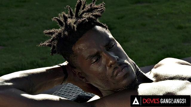 DEVILS GANGBANGS - Interracial Gangbang Erupts As Angelina Diamanti Sucks And Fucks Four Cocks