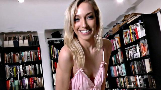 HJ skinny smallboobs domina teasing with pussy in POV