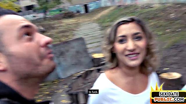 Public fucked slut enjoys POV sex with guy she met 1st time