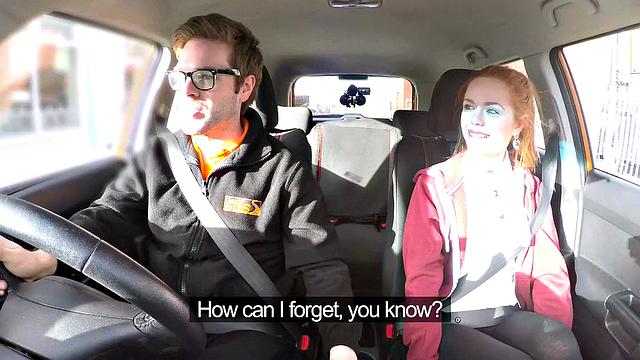 Tattooed student devours instructor's cum in a wild car ride