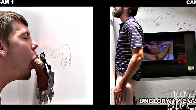 Straight cocksucked in gloryhole