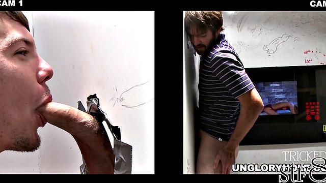 Straight cocksucked in gloryhole