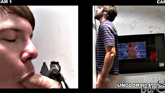 Straight cocksucked in gloryhole