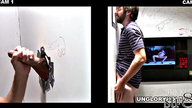 Straight cocksucked in gloryhole