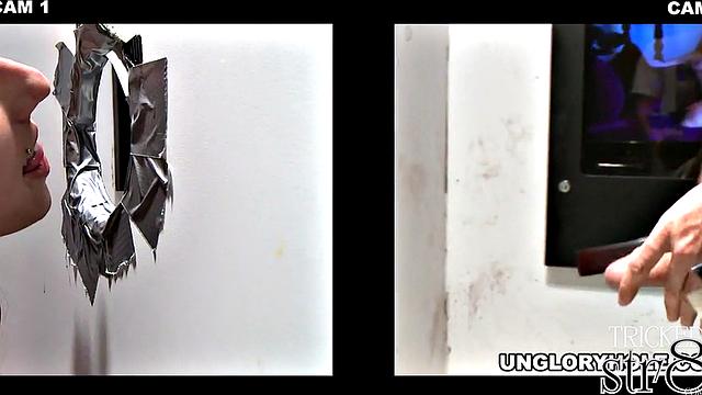 Straight cocksucked in gloryhole