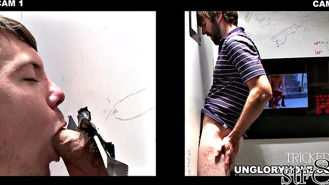 Straight cocksucked in gloryhole