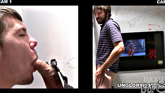 Straight cocksucked in gloryhole