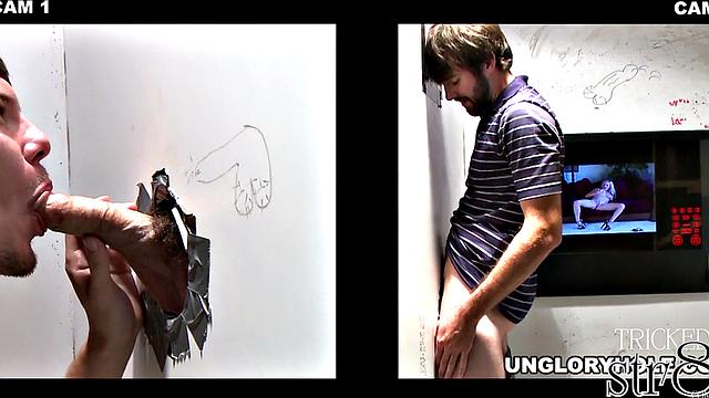 Straight cocksucked in gloryhole