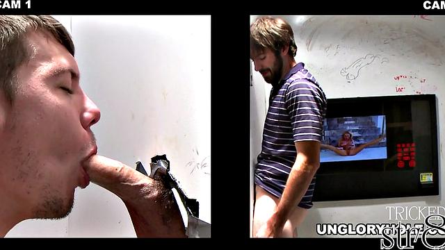 Straight cocksucked in gloryhole