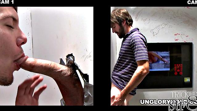 Straight cocksucked in gloryhole