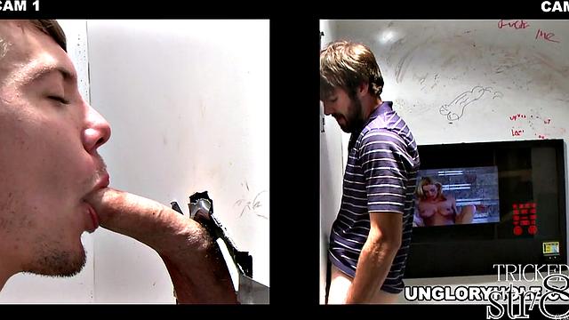 Straight cocksucked in gloryhole