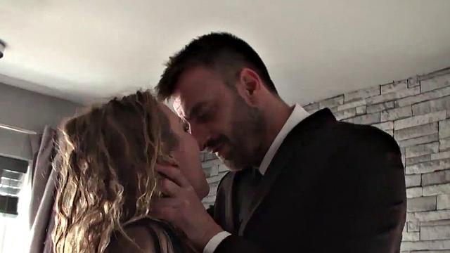 SPretty submissive BBW gagged and hammered hard by dom