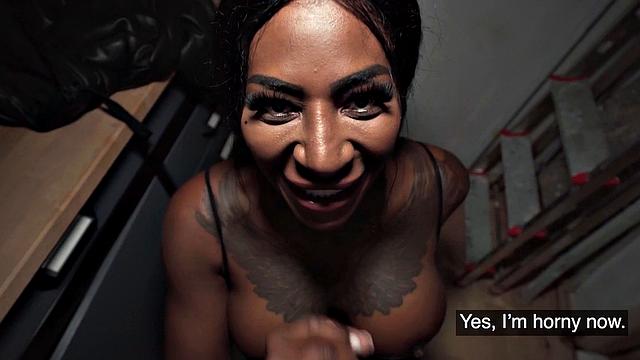 Picked up amateur ebony babe pussynailed