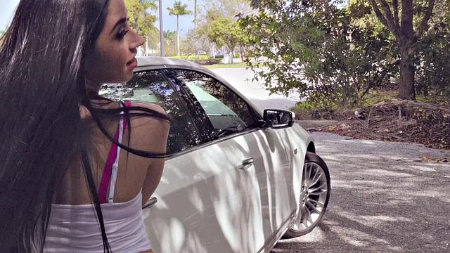 Watch this American brunette take it in the ass from behind in a wild doggystyle fuck frenzy