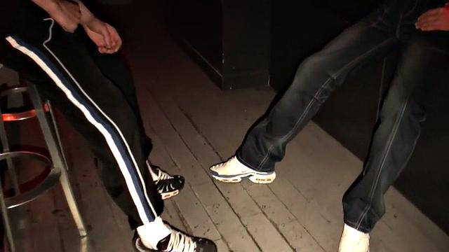 Sneakers fetish tattooed stud gets banged after BJ