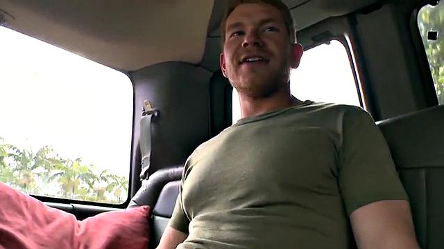 Fooled ginger stud fucks gay ass in pickup van until cum