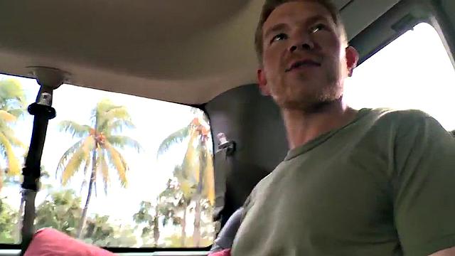 Fooled ginger stud fucks gay ass in pickup van until cum