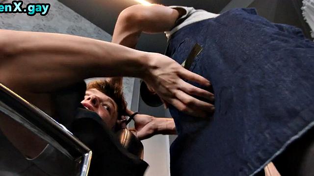 21yo hairdresser rides customer's cock in public salon