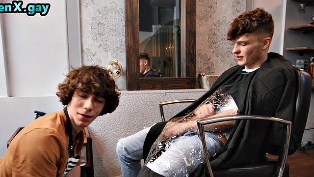 21yo hairdresser rides customer's cock in public salon