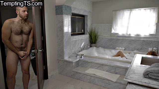 Blondie TS babe cockriding her lover