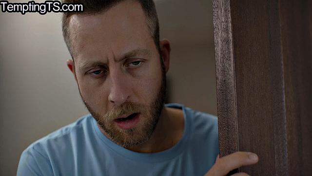 Blondie TS babe cockriding her lover