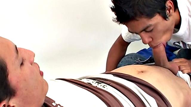 Latin boy Edison is curious about sex and has asked little Samir to show him what it's like. Samir wastes no time getting the boy's big uncut dick in his mouth and soon has Edison sporting a boner.