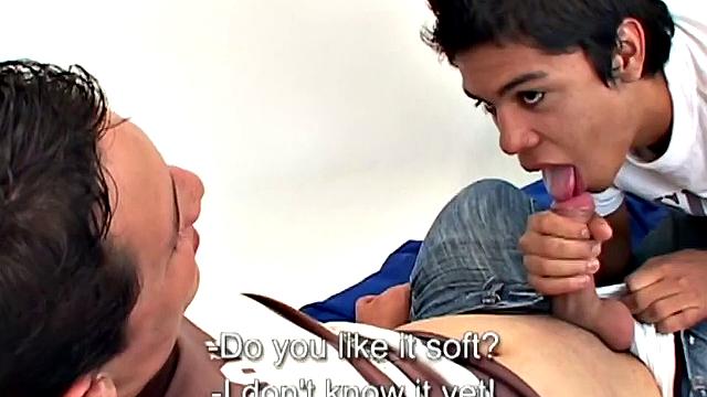 Latin boy Edison is curious about sex and has asked little Samir to show him what it's like. Samir wastes no time getting the boy's big uncut dick in his mouth and soon has Edison sporting a boner.