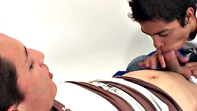 Latin boy Edison is curious about sex and has asked little Samir to show him what it's like. Samir wastes no time getting the boy's big uncut dick in his mouth and soon has Edison sporting a boner.