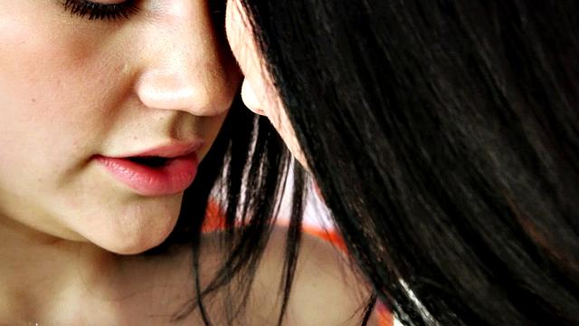 Sex-obsessed slim teen with puffy nipples and braces spreads wide