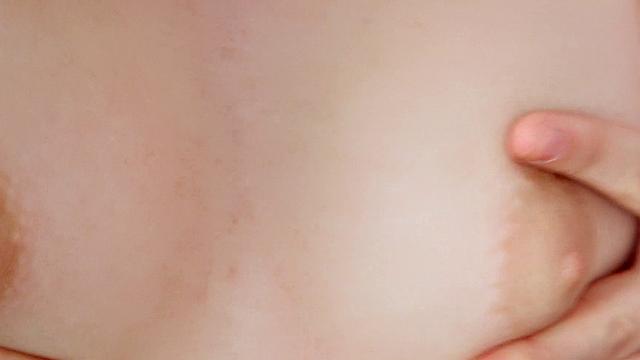 Sex-obsessed slim teen with puffy nipples and braces spreads wide