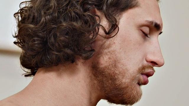 Solo inked eager jock wanks his cock with pleasure