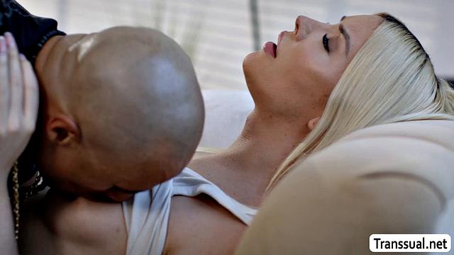 BBC checks out the hot trans-blond Leah Hayes