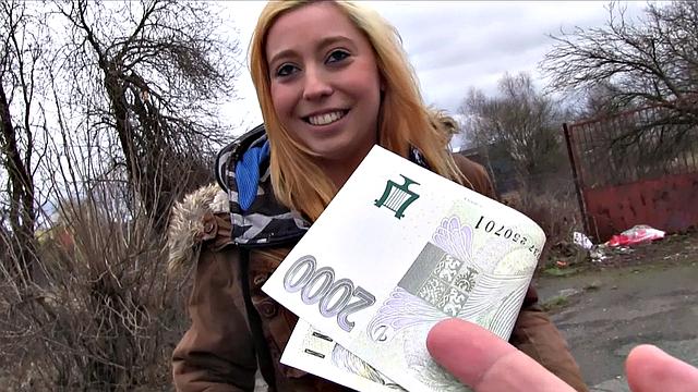 Innocent Teen Bends Over for Money