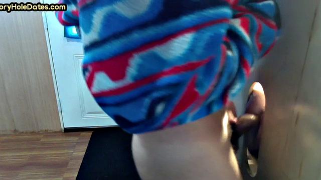 Home gaydaddy sucks gloryhole cock deep with his throat