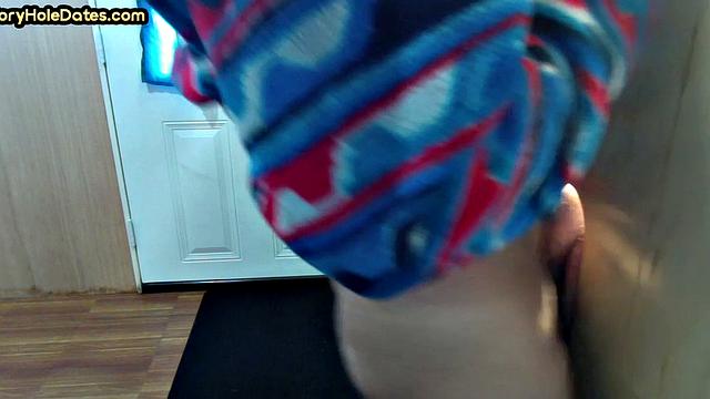 Home gaydaddy sucks gloryhole cock deep with his throat