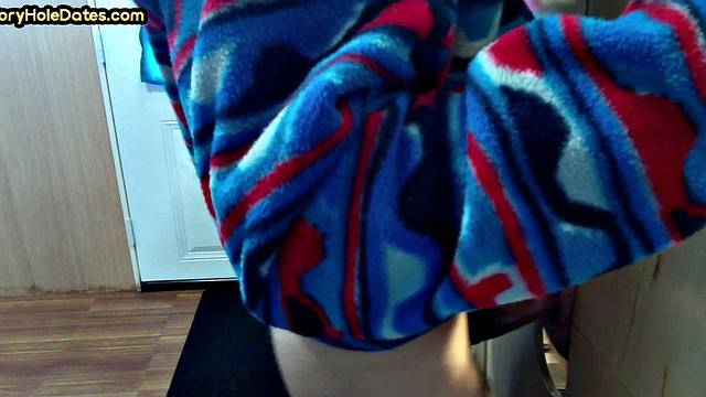 Home gaydaddy sucks gloryhole cock deep with his throat