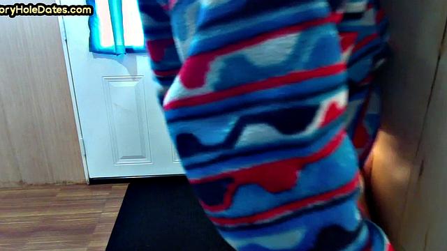 Home gaydaddy sucks gloryhole cock deep with his throat