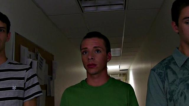 Str8 college stud nailed for frat in dorm of voyeurs