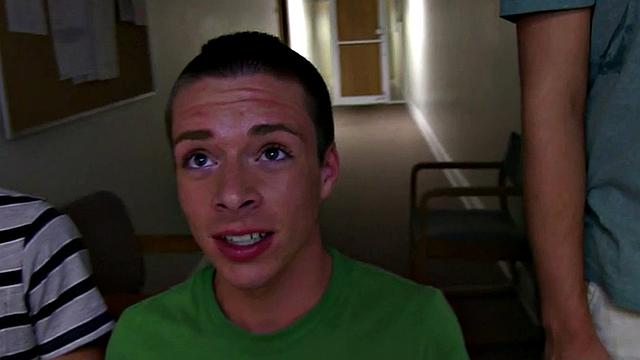 Str8 college stud nailed for frat in dorm of voyeurs