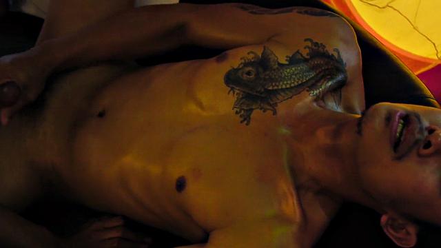 Pee loving Asian twink bareback humped by boyfriend at home