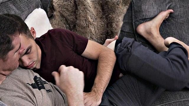 Small twink fingered by gaydaddy in passionate foreplay