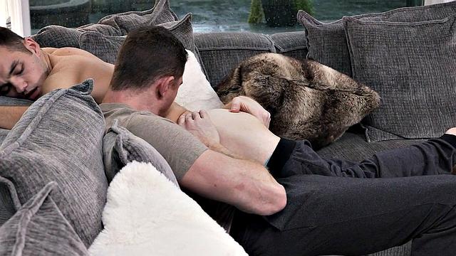 Small twink fingered by gaydaddy in passionate foreplay