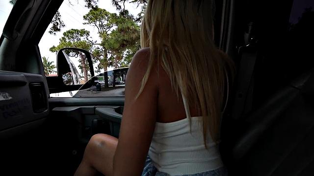 Pulled amateur bangs gay stud in public van outdoor