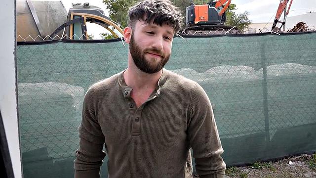 Pulled amateur bangs gay stud in public van outdoor