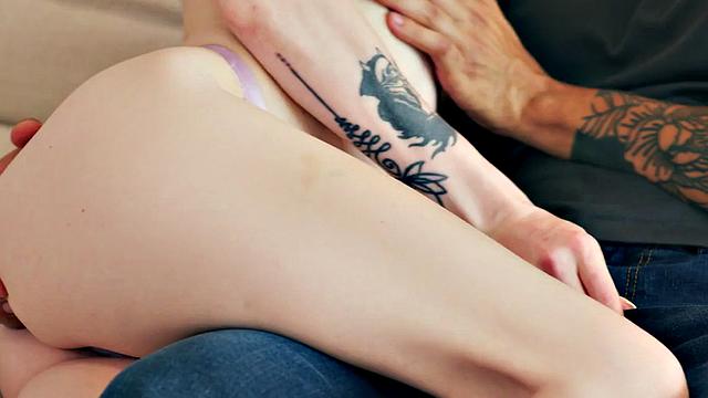 Petite redhead babe doggystyled by BF after blowjob