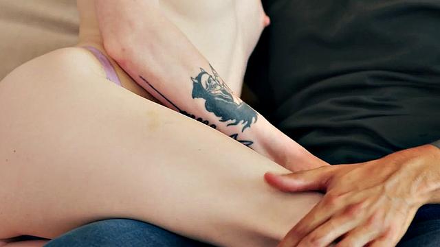 Petite redhead babe doggystyled by BF after blowjob