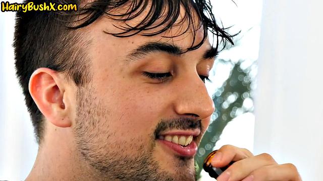 Hairy lingerie babe doggystyled in threesome