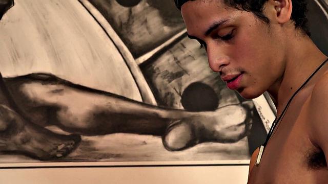Amateur Latino twink gets face jizzed after blowjob