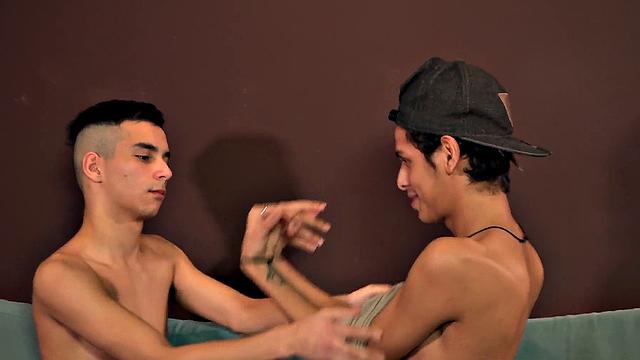 Amateur Latino twink gets face jizzed after blowjob